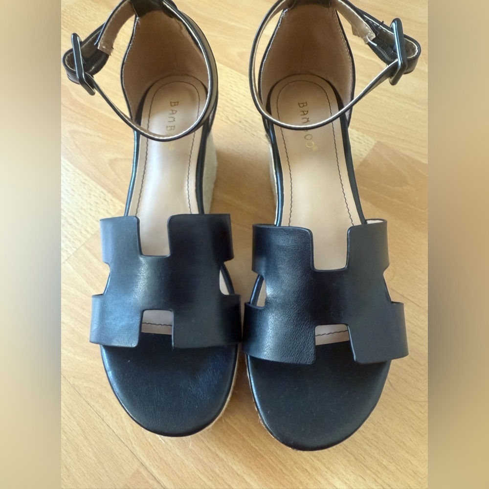 BAMBOO Black Strappy Women's Sandals